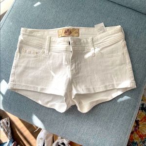 Hollister white jeans shorts